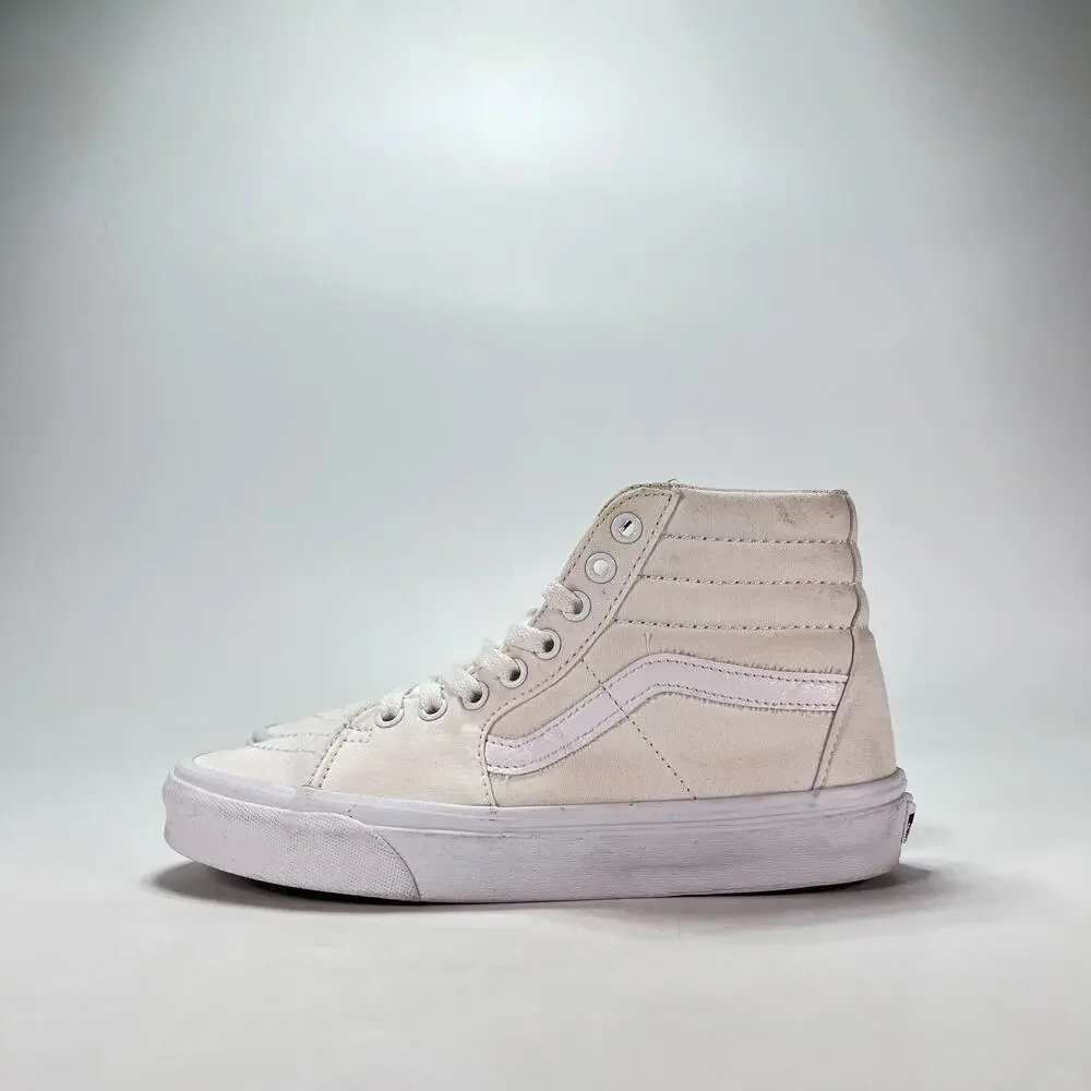 Vans Sk8-Hi True White Canvas Athletic High Top Skate Shoes 721356 Women's Sz 8
